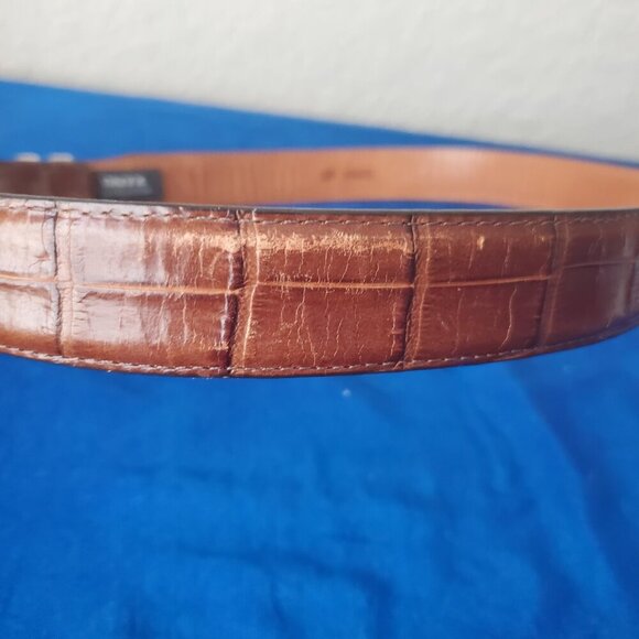 VTG Brighton Onyx Belt 38 Brown Leather Buckle Western 19407 - Picture 4 of 8